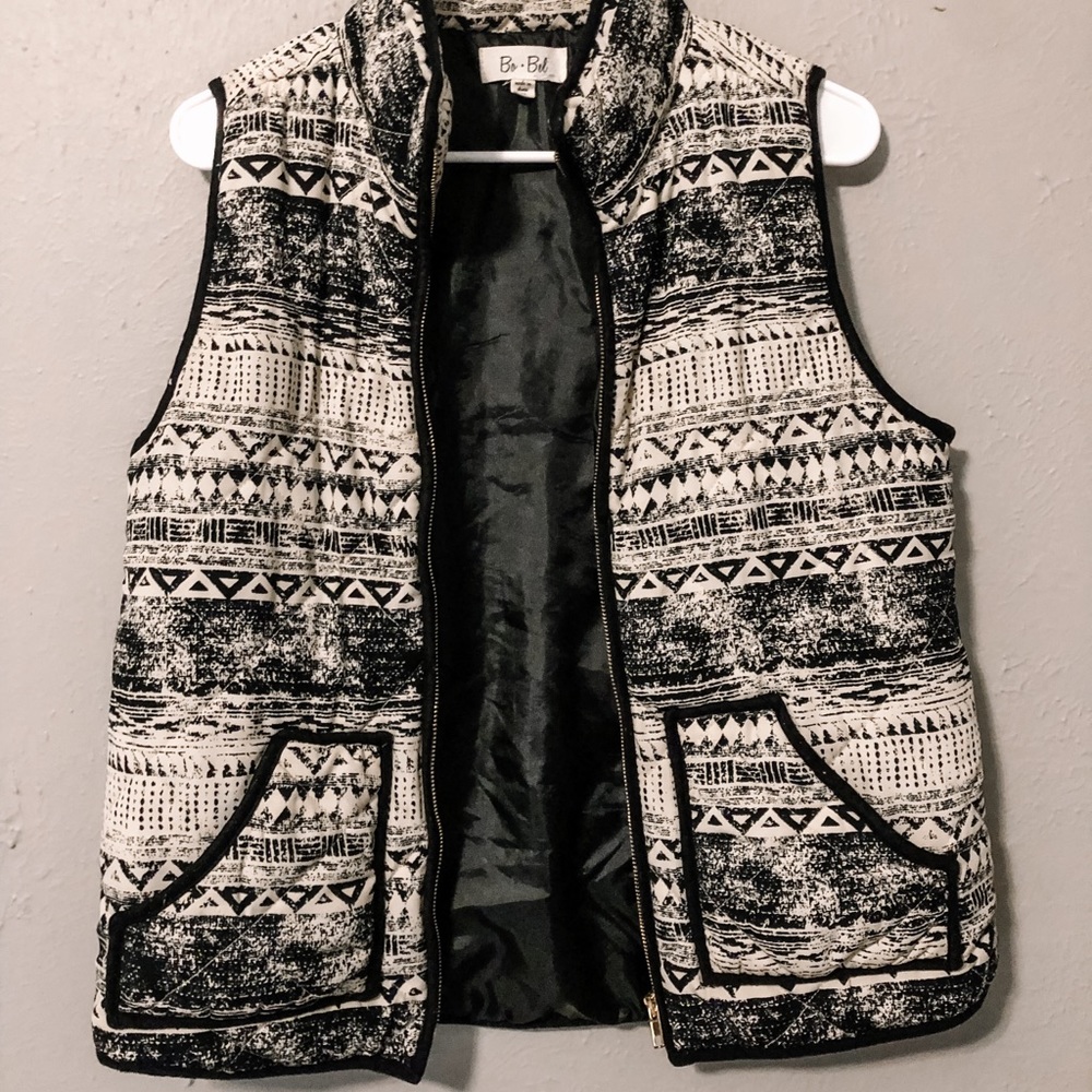 Black and white vest